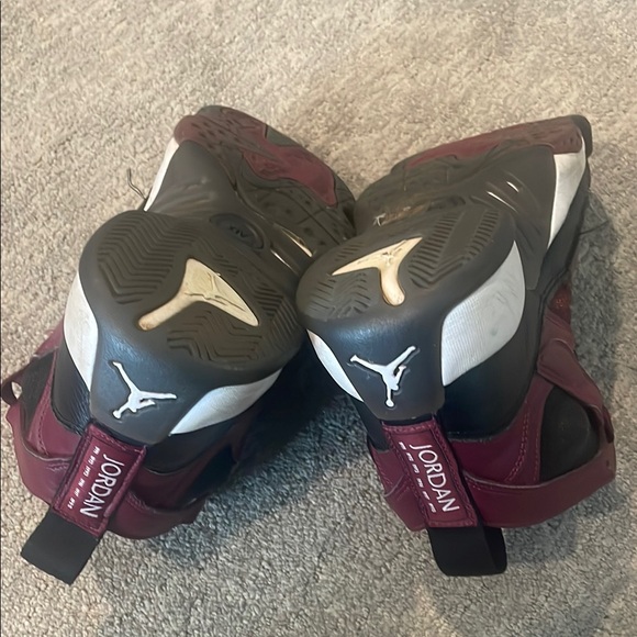 Jordan Women's Sneakers in Burgundy and Black - Picture 6 of 7